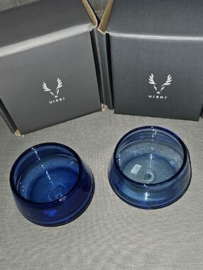 Set Of 2 Viski Tequila Glasses In Cobalt - NIB